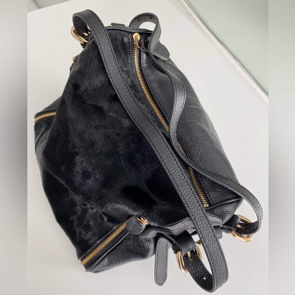 Bess Black Leather Slouchy Handbag Tote Crossbody Bag